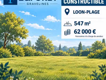 terrain 547 m² loon plage