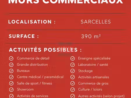 murs commerciaux 390 m² sarcelles
