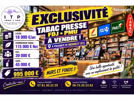 fdj  pmu  presse  tabac 70 m² mennecy