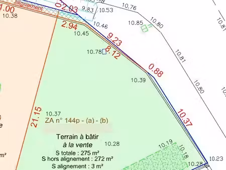 à vendre – terrain à bâtir de 272 m² au gué-d’alleré – 49 900