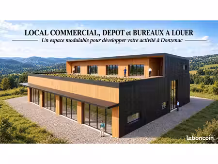 a louer – local commercial  dépôt et bureaux – donzenac (19)