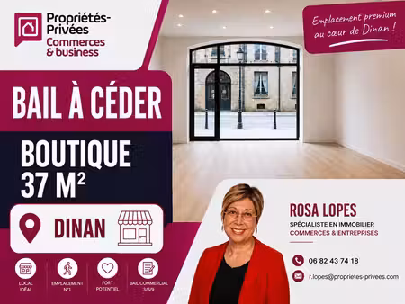 dinan 22100 - local commercial 37 m²  tous commerces sauf restauration