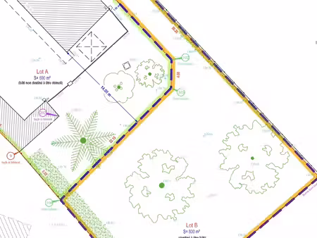 vente terrain 800 m²