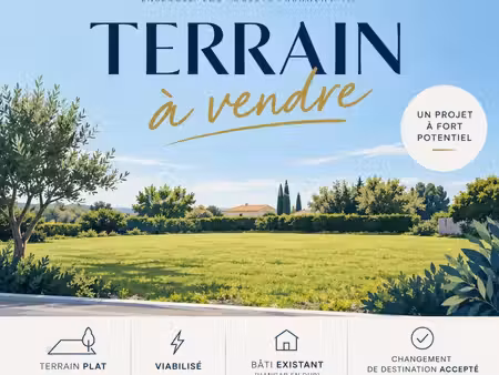 terrain plat viabilisé de 1500 m2 environ