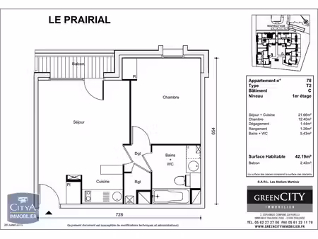 location appartement 2 pièces 42m² toulouse 31200