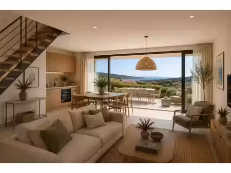 * -vue mer - superbe t4 duplex avec grande terrasse dans résidence avec piscine