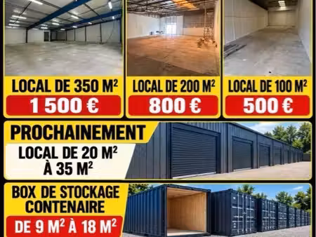 local professionnel et box de stockage