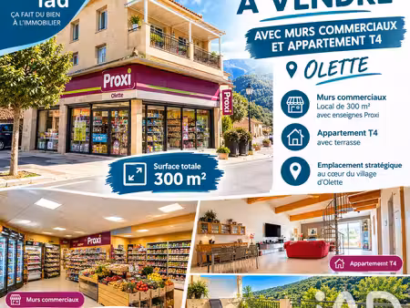 vente boutique/local commercial 300 m²