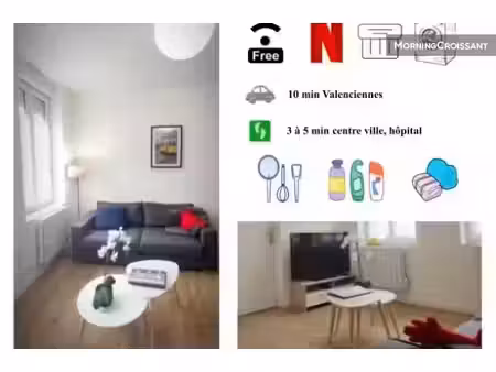 location meublée appartement 2 pièces 27 m² à denain (59220)  700 €