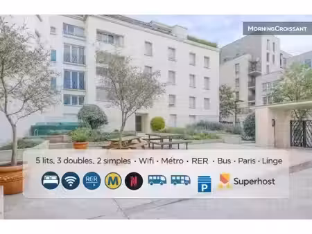 location meublée appartement 3 pièces 60 m² à la plaine saint denis (93210)  1 635 €