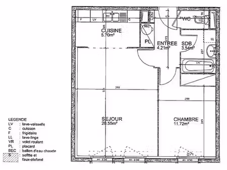 t2 / 47m² / val-d'argenteuil (ligne j)