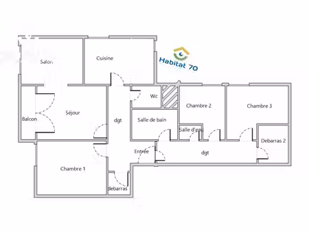 30 mn de belfort  grand appt lumineux avec balcon * 3 chambres * refait a neuf
