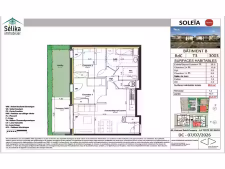 t3 neuf en vefa avec jardin  terrasse et parking