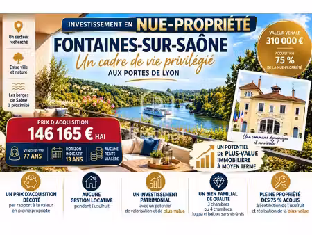 achat appartement 5 pièces 104m² fontaines sur saone 69270