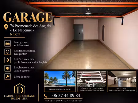 nice – promenade des anglais | garage à vendre – 73 000 €