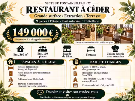 vente locaux professionnels 0 pièces 360 m² à avon (77210)  149 000 €