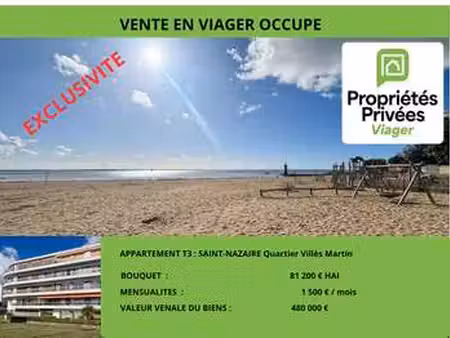 vente appartement 4 pièces viager à saint-nazaire (44600) : à vendre 4 pièces viager / 98m