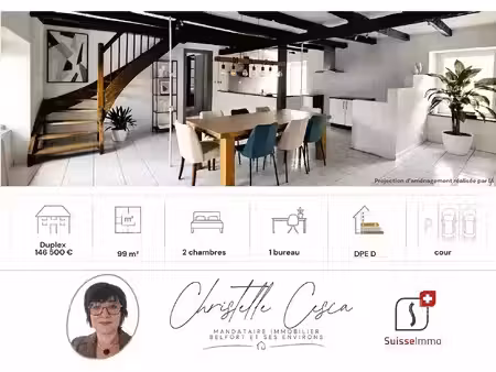 bavilliers - duplex 99 m² avec entrée indépendante  extérieur et stationnements