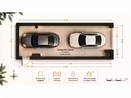 waterloo – garage box fermé dans résidence de standing
