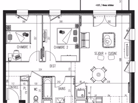 t3 neuf 63 m² avec balcon et parking - mainvilliers