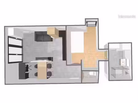 appartement t2 non meublé 38m²