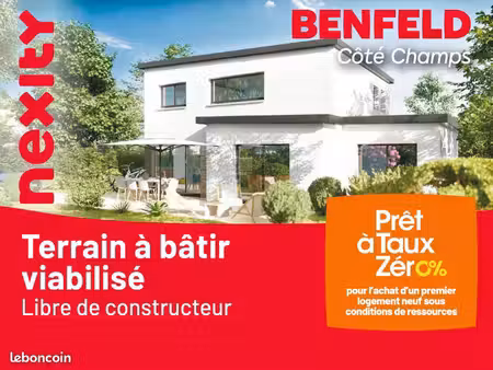 terrain constructible à benfeld  de 450 m2  près de strasbourg