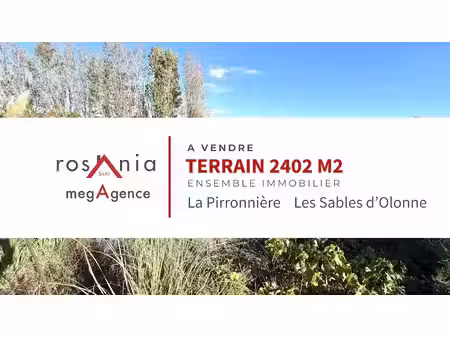 vente terrain à batir 2402 m² à chateau-d'olonne (85180)  884 000 €