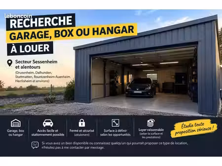 recherche garage/box/hangar a louer