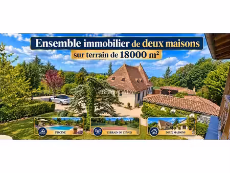 ensemble immobilier en pierre composé de deux maisons totalisant environ 262m2. sur...