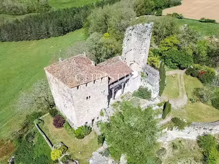 un château exquis datant du moyen Âge  niché sur une colline et offrant des vues...