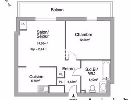 location appartement 2 pièces à brest (29200) : à louer 2 pièces / 44m² brest