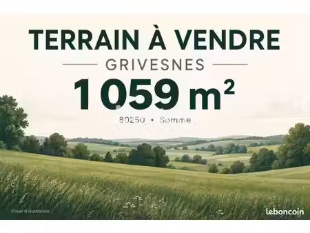 terrain 1 059 m² grivesnes