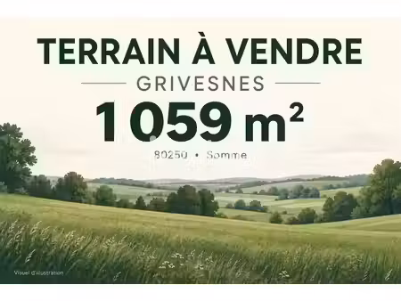 vente terrain 1059 m² à grivesnes (80250)  32 000 €