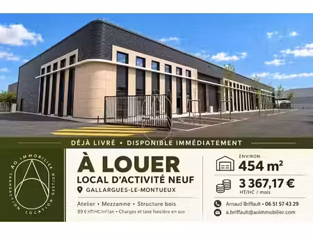location locaux professionnels 0 pièces 455 m² à gallargues-le-montueux (30660)  3 367 €