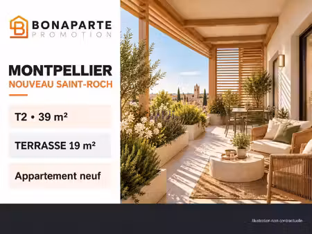 t2 avec grande terrasse au cœur d’un quartier connecté