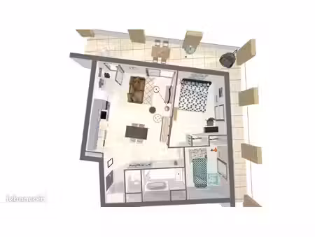 t3 63 m² récent – grande loggia 36 m² – 2 parkings – carros