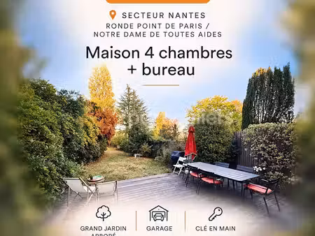 maison familiale -- nantes -- double piece de vie -- 4 chambres -- bureau -- jardin arboré