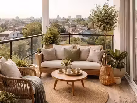 terrasse sud avec vue degagee pour cet appartement t3 de 60 m²