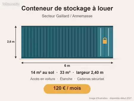 conteneur de stockage 14 m² - gaillard / annemasse