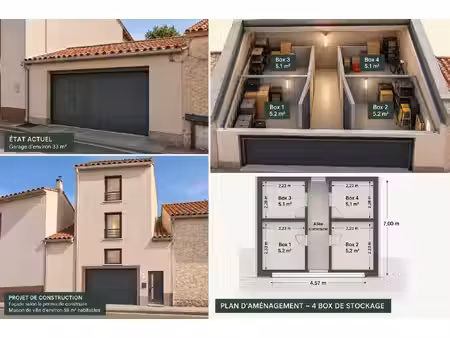 rare garage 33 m2 avec permis de construire accordé sain