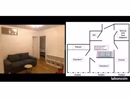 appartement 2/3 pièces - métro crimée