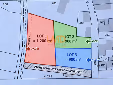 villeneuve-la-comtesse – terrains constructibles de 900 à 1 200