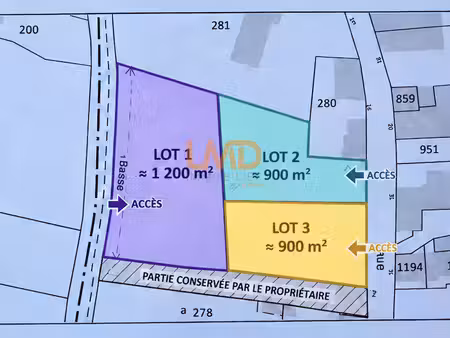 villeneuve-la-comtesse – terrains constructibles de 900 à 1 200