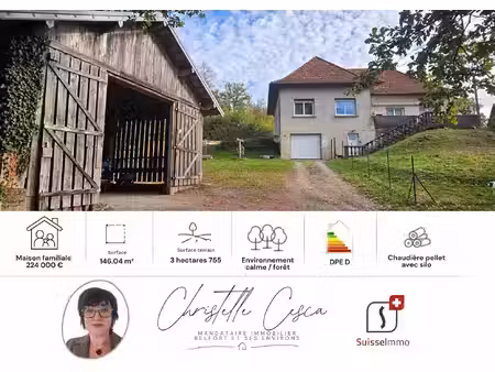 champagney - maison familiale de 146 m² avec 3 hectares de terrain  bois et hangar