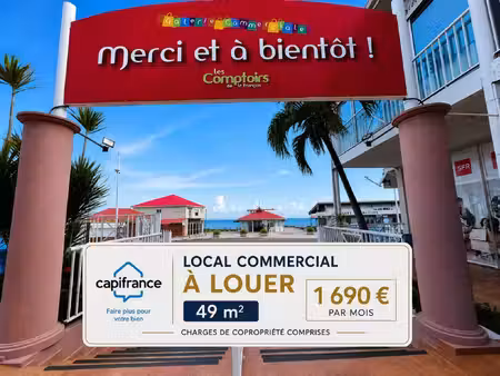 local professionnel à louer saint francois 1 pièce(s) 49m2 1 600€/mois ht/hc