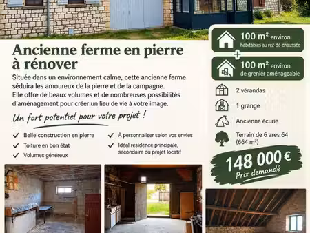 bâtisse en pierres à rénover tavaux village