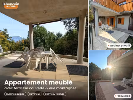 t2 meublé 41 m² + grande terrasse 30 m² – chalet au calme à brizon
