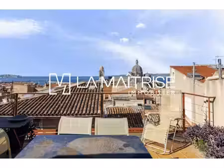 vue mer panoramique - triplex de caractère avec terrasses - quartier du panier