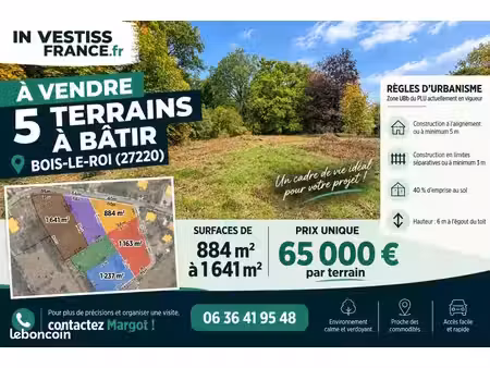 terrain 1 237 m² bois le roi