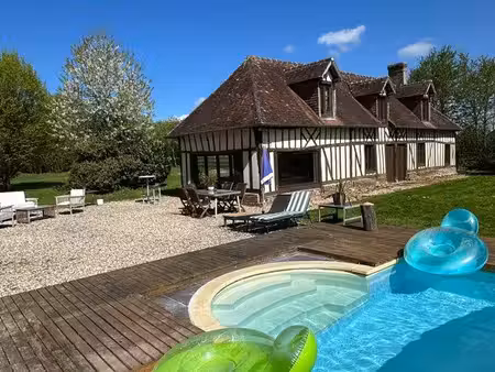 belle longère normande meublée 300/jour avec piscine et jardin privés
